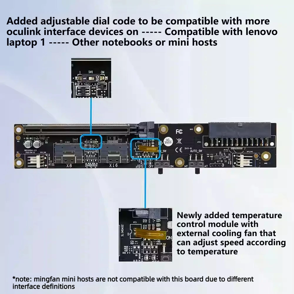 Dual SlimSAS 8i Oculink Graphi - огляд і ціна External Gpu Dock Pcie 4.0 Oculink